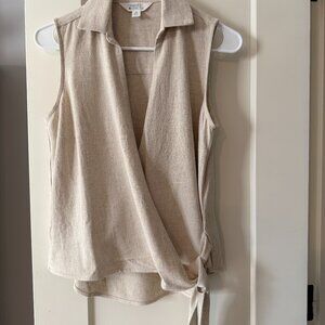 Market & Spruce Linen Blend Wrap Top – XS Petite